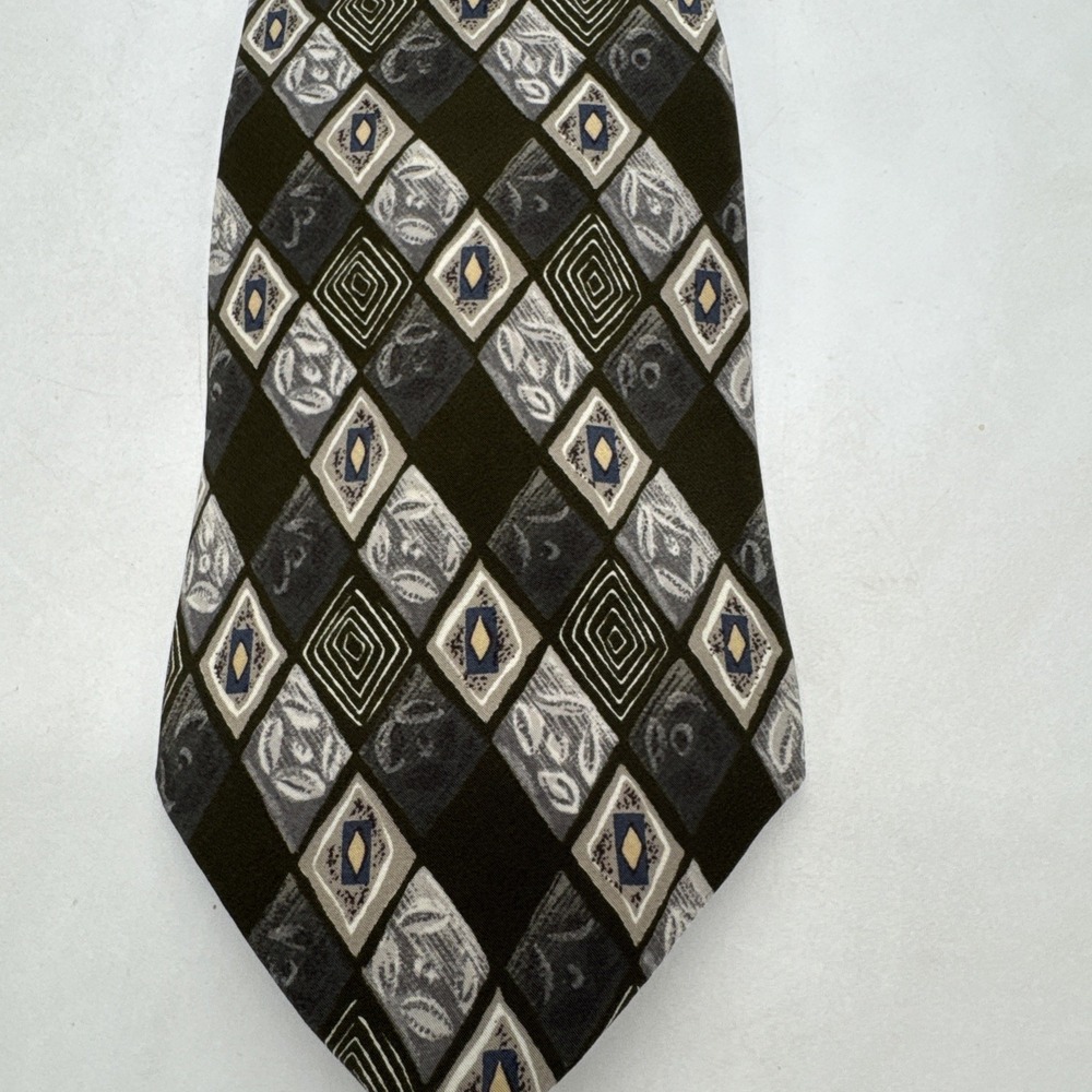 Zylos George Machado Silk Men's Tie Dark Green Blue Gray 60" X 4"